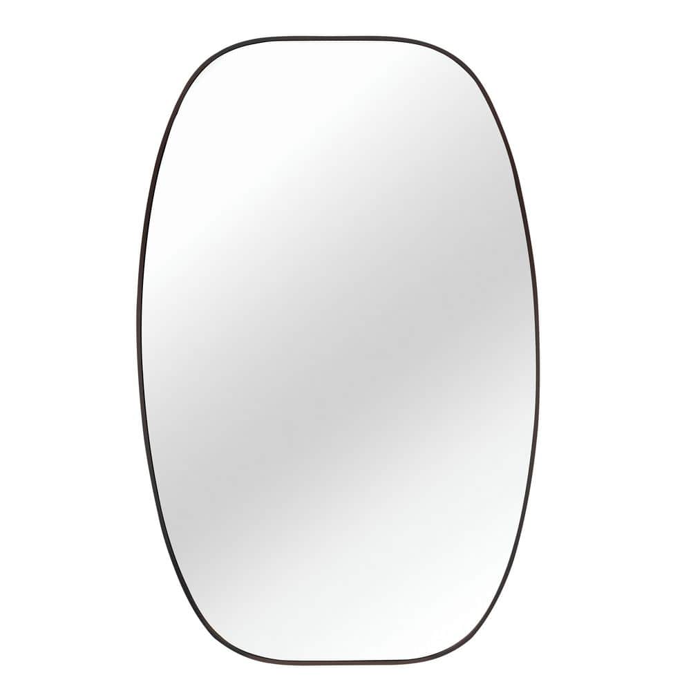 30 in. W x 48 in. H Oval Framed Wall Bathroom Vanity Mirror in Black Modern Decorative Mirror price history on PriceWatchPro