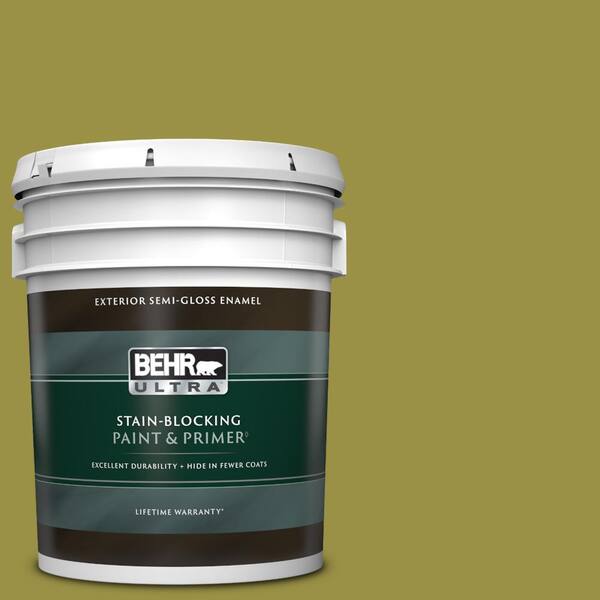 BEHR ULTRA 5 gal. Home Decorators Collection #HDC-FL13-8 Tangy Dill Semi-Gloss Enamel Exterior Paint & Primer