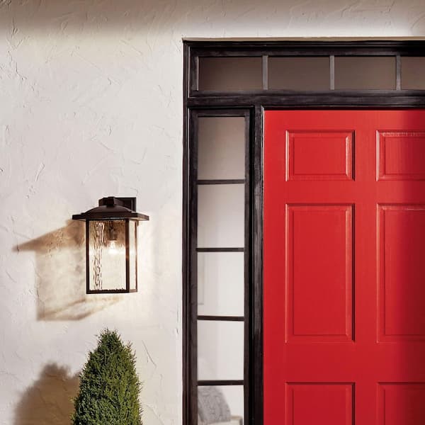 Capanna 16 in. 1-Light Olde Bronze Outdoor Hardwired Wall Lantern Sconce with No Bulbs Included (1-Pack)