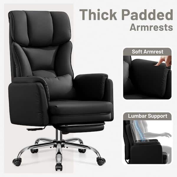 KERDOM High Back PU Leather Ergonomic Cushioned Office Chair in