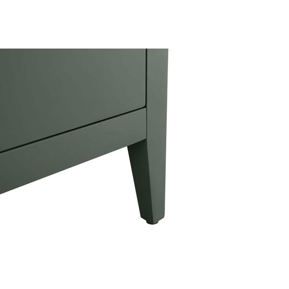 60'' Vintage Green MDF Single Sink Bathroom Vanity with White Marble Top