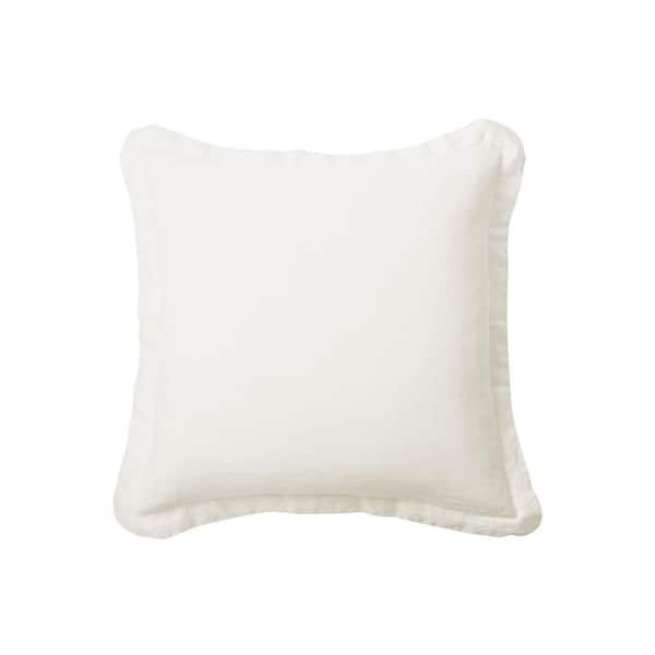 Washed Linen Cream Flange 26 in. x 26 in. Euro Sham