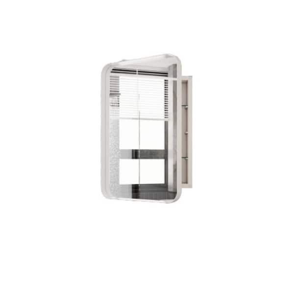FS 16 in. W x 24 in. H Rectangular White Metal Medicine Cabinet with Mirror