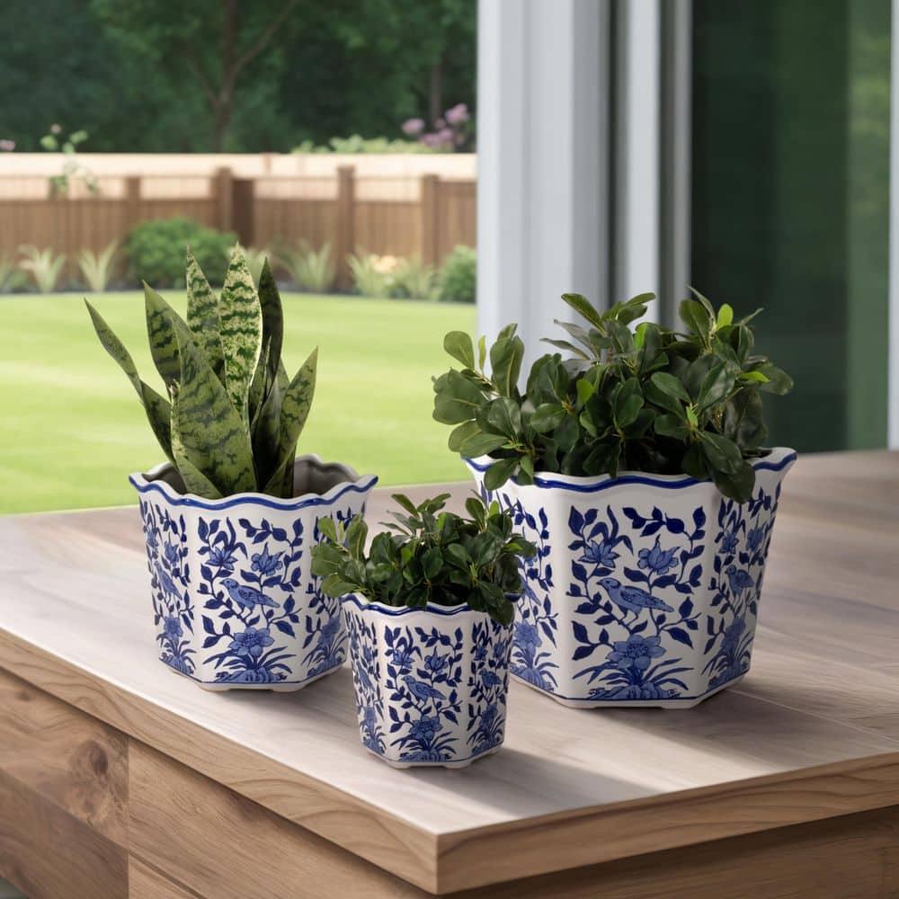 nina　CarTuned7台セット blue-white-liv-skye-plant-pots