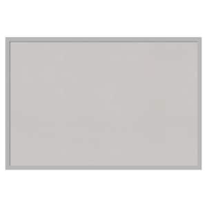 Hera Chrome Framed Grey Corkboard 37 in. x 25 in Bulletin Board Memo Board