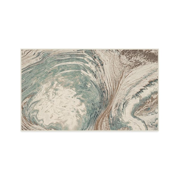 Machine Washable Rug with Standard Pad - Malaspina Natural Sage 3 ft. x 5 ft.
