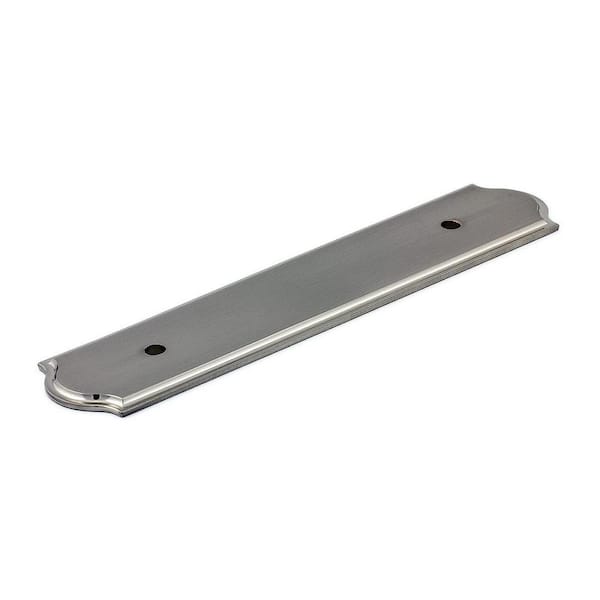 Richelieu Hardware Tremblant Collection 3 3/4 in. (96 mm) Brushed Nickel Transitional Cabinet Backplate for Pull