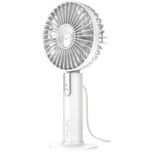 3.94 Fan Speeds Personal Fan Handheld Mini Portable Fan 3 Speed Mini Fan with Base for Office/Home/Trip in White Finish