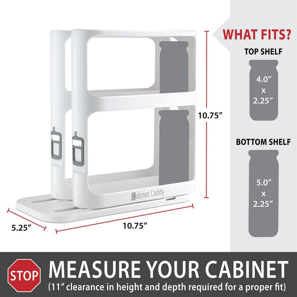 White Revolving Double-Decker Countertop Spice Rack Organizer