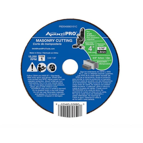 4 in. x 1/16 in. x 5/8 in. Thin Kerf Masonry Cutting Disc