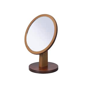 7 in. W x 9.5 in. H Wood Natural Wood Vanity Mirror