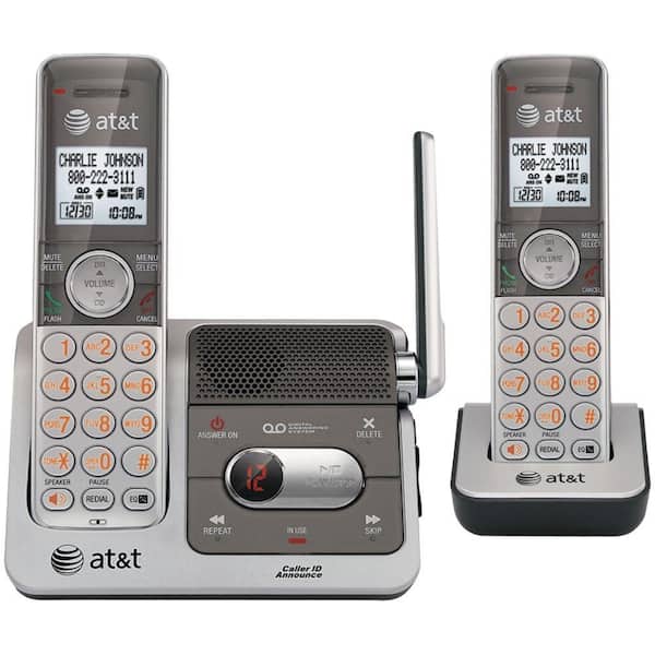 AT&T DECT 6.0 2-Handset Cordless Phone System with Talking Caller ID and Digital Answering System