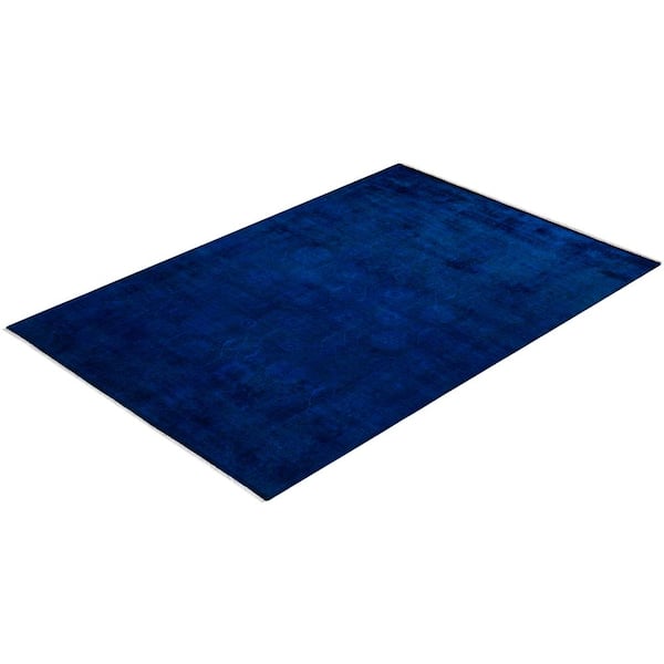 Fine Vibrance Purple 6 ft. x 9 ft. Solid Wool Indoor Area Rug