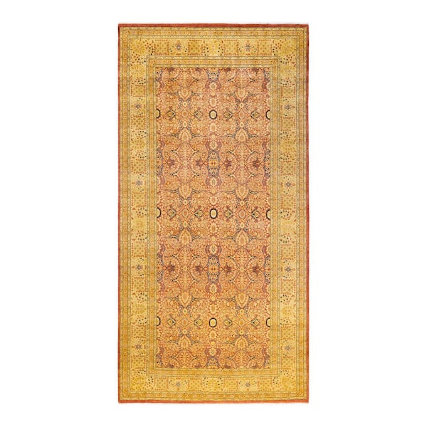 Mogul Orange 6 ft. x 12 ft. Oriental Wool Indoor Runner Rug