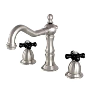 Duchess 8 in. Widespread 2-Handle Bathroom Faucets with Brass Pop-Up in Brushed Nickel