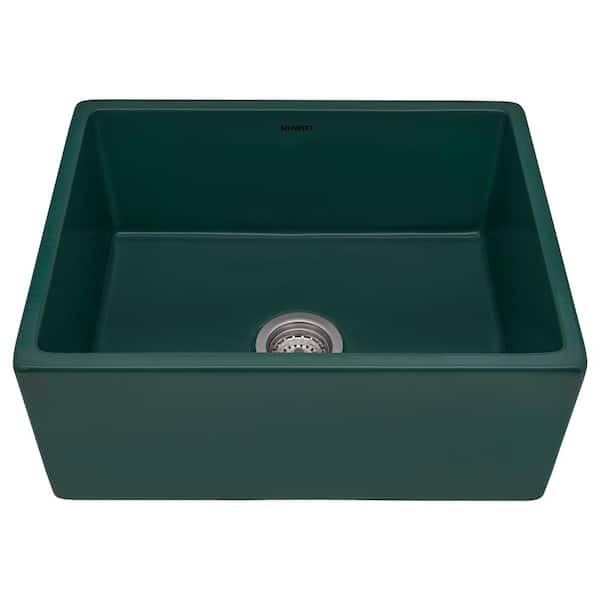 Ruvati Fiamma 23 in. Undermount Farmhouse Single Bowl Fireclay Kitchen Laundry Utility Sink in White