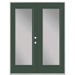 60 in. x 80 in. Conifer Steel Prehung Left-Hand Inswing Full Lite Clear Glass Patio Door in Vinyl Frame, no Brickmold