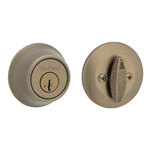 660 Antique Brass Single Cylinder Deadbolt Featuring SmartKey Security and Microban Technology
