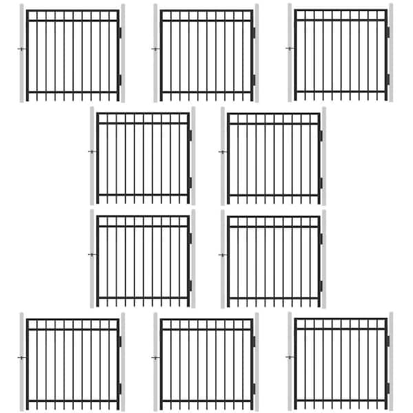 Fencer Wire 4 ft. x 4 ft. Flat Top Anti-Rust Metal Fence Gate, Decorative Garden Gate (Pack of 10)