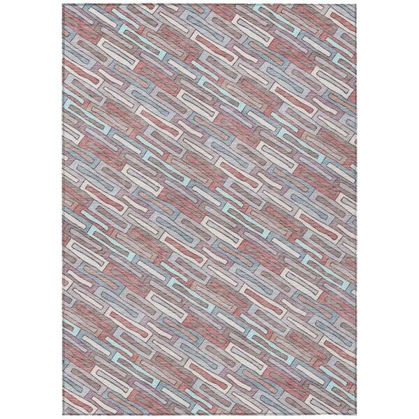 Chantille Machine Washable Indoor/Outdoor Abstract ACN3055 Mauve 10 ft. x 14 ft. Area Rug