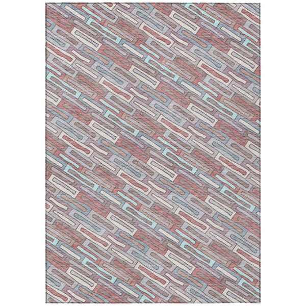 Chantille Machine Washable Indoor/Outdoor Abstract ACN3055 Mauve 3 ft. x 5 ft. Area Rug