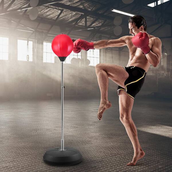 Adjustable Freestanding Punching Bag With Boxing Gloves