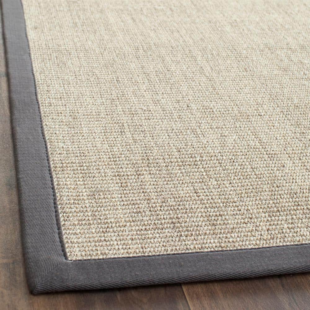 Handmade Gray Square Non-slip Sisal Rug