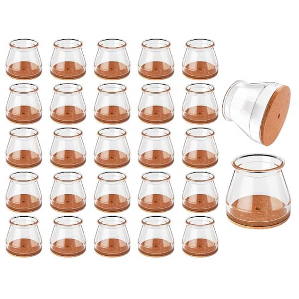 24-Pack Silicone Felt Chair Leg Floor Protectors for Hardwood Floors, Universal Fit for Round, Square, Irregular Legs