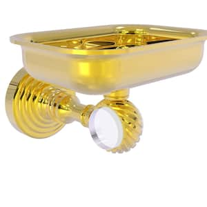 Pacific Grove Wall Mounted Soap Dish Holder with Twisted Accents in Polished Brass