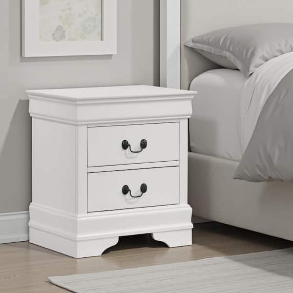 Nim White 2-Drawer 21.5 in. W Nightstand