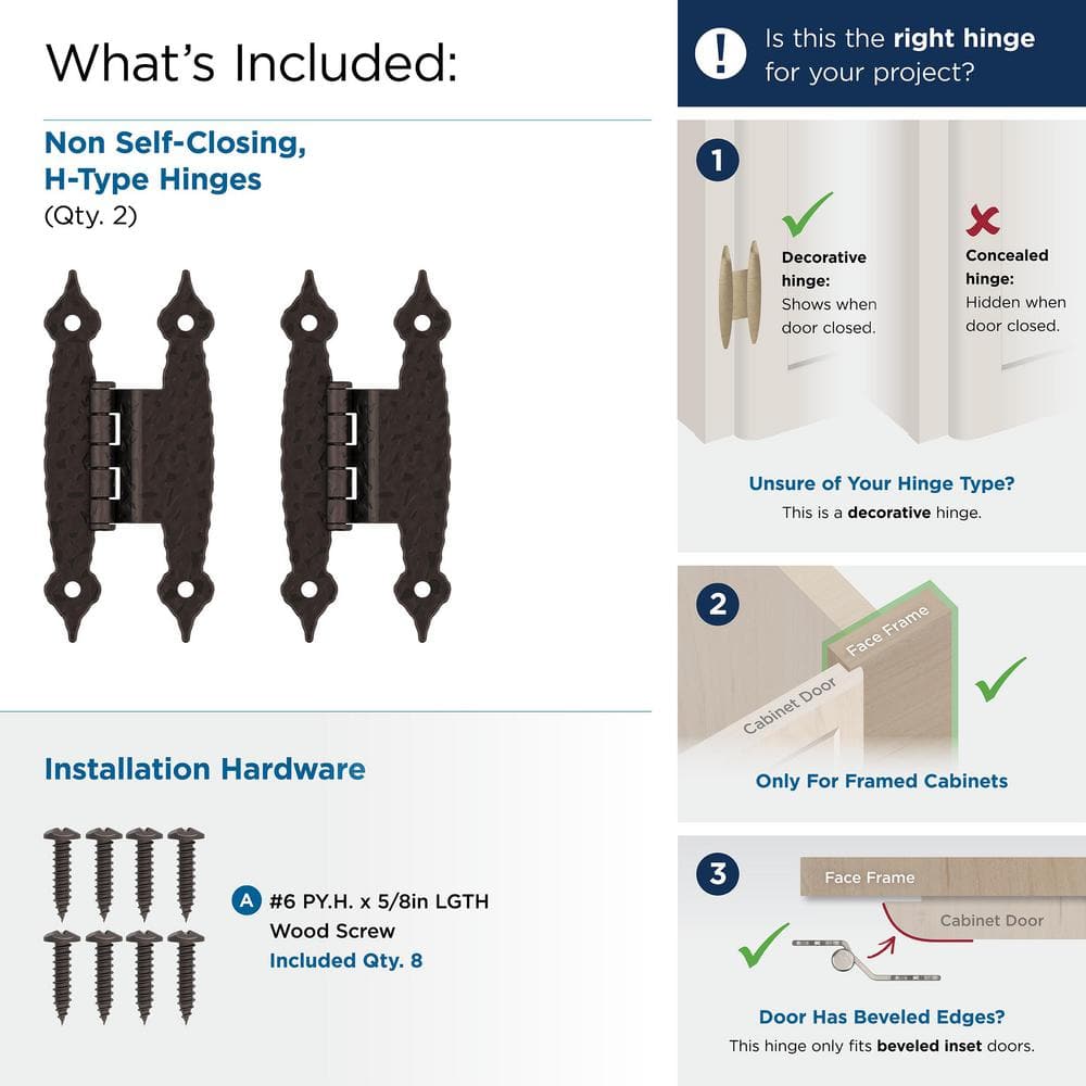 Oil-Rubbed Bronze 3/8 Inch Offset Decorative Cabinet Hinge