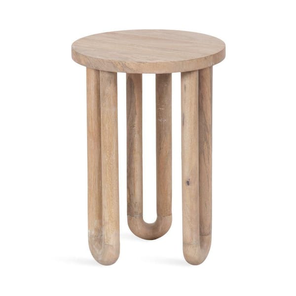 Kate and Laurel Kenzo 14 in. Natural Round Wood End Table