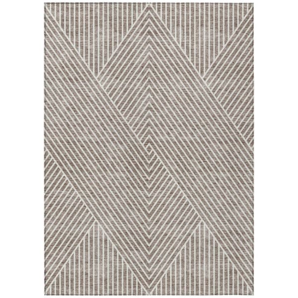Addison Rugs Chantille Machine Washable Indoor/Outdoor Abstract ACN937 Taupe 10 ft. x 14 ft. Area Rug