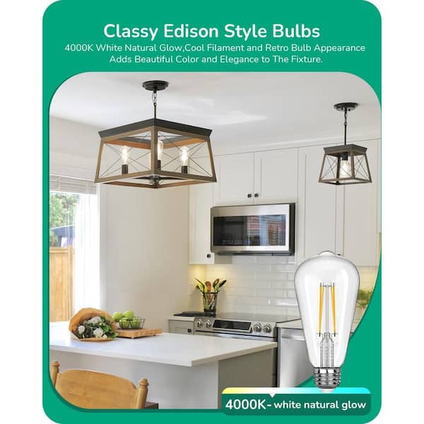 EDISHINE 60-Watt Equivalent ST64 Dimmable Edison LED Light Bulb