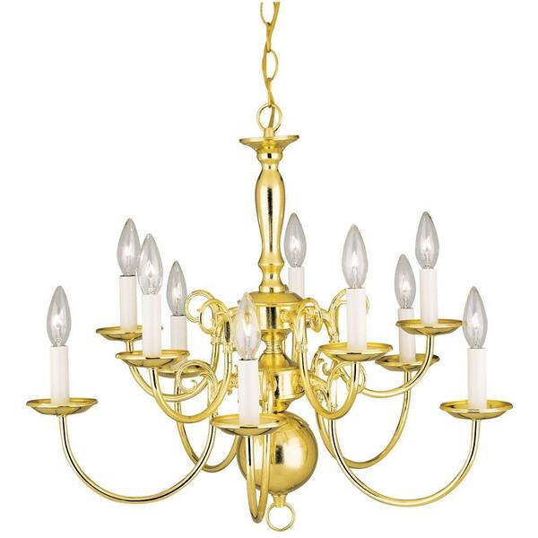 Westinghouse 10-Light Polished Brass Williamsburg-Style Interior Chandelier