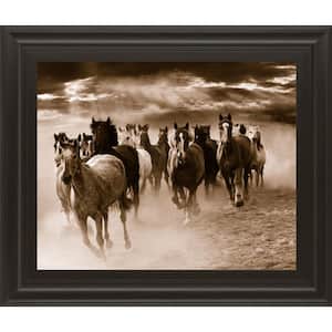 22 in. x 26 in. "Running Horses" by Monte Naglar Framed Printed Wall Art