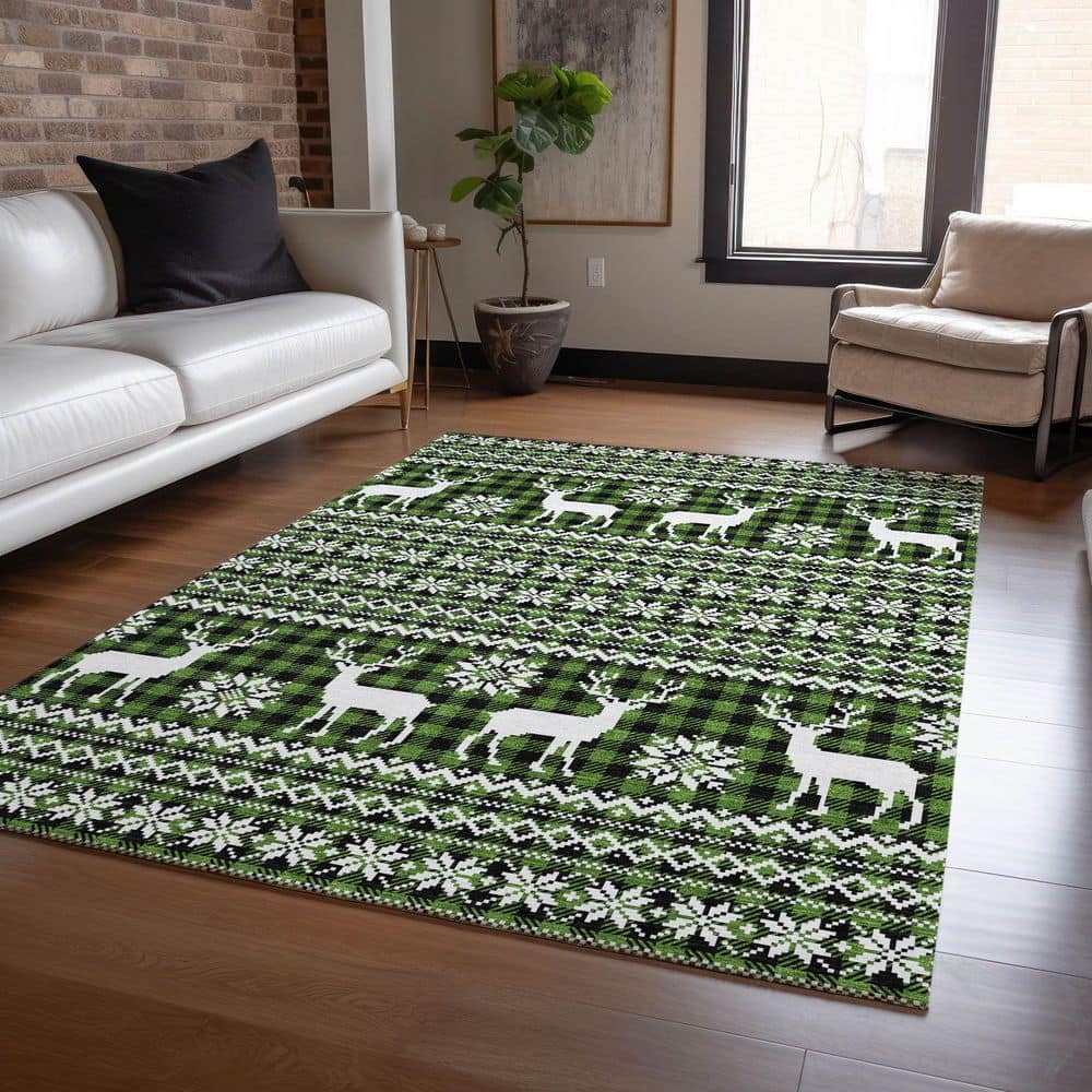 Chantille Machine Washable Indoor/Outdoor Abstract ACN1820 Cactus 3 ft. x 5 ft. Area Rug price history on PriceWatchPro