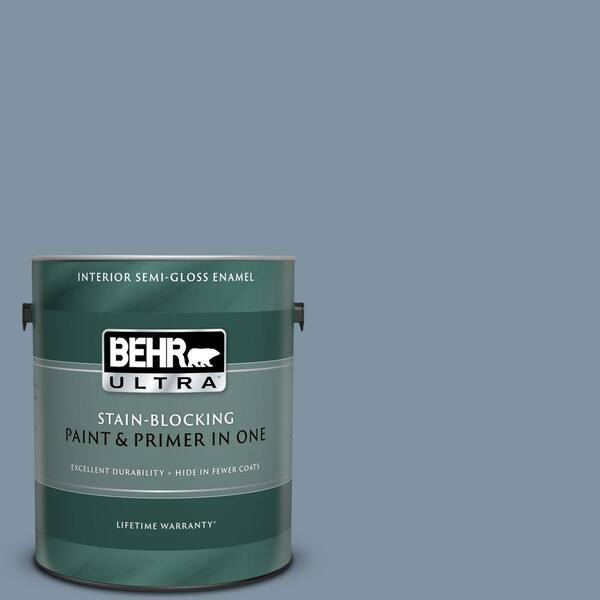 BEHR ULTRA 1 gal. #UL230-6 Coastal Vista Semi-Gloss Enamel Interior Paint and Primer in One