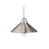 KICHLER Seaside 1-Light Brushed Nickel Outdoor Porch Hanging