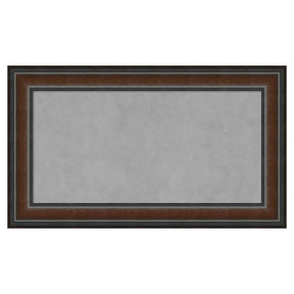 Amanti Art Cyprus Walnut 29 in. x 17 in. Framed Magnetic Board