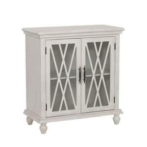 Trace Creamy White 39 in. Accent Storage Cabinet with 1 Shelf and 2 Doors