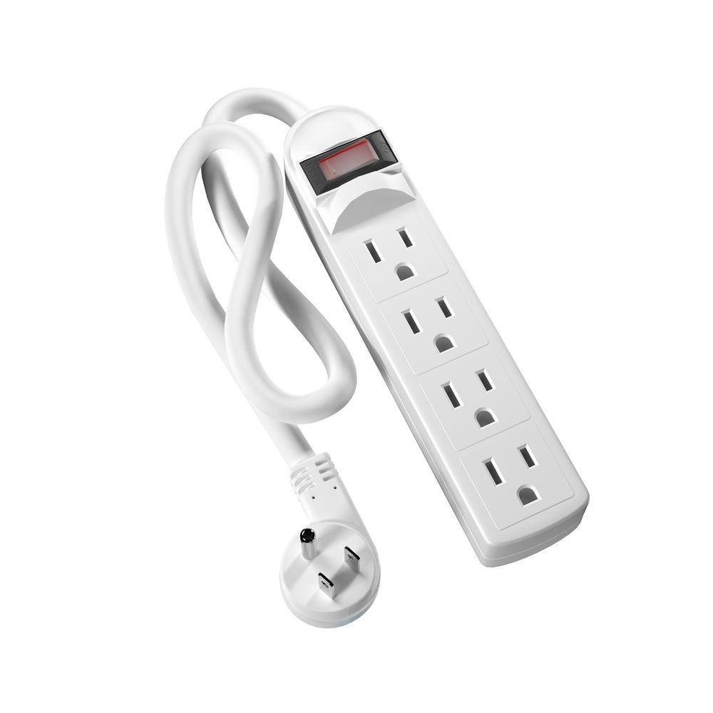 ProMounts Premium Compact Power Strip 4 Outlet with LED Power Switch ...