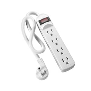 Premium Compact Power Strip 4 Outlet with LED Power Switch Corded ETL Certified
