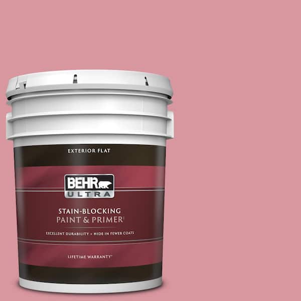 BEHR ULTRA 5 gal. #M150-4 Glow Pink Flat Exterior Paint & Primer