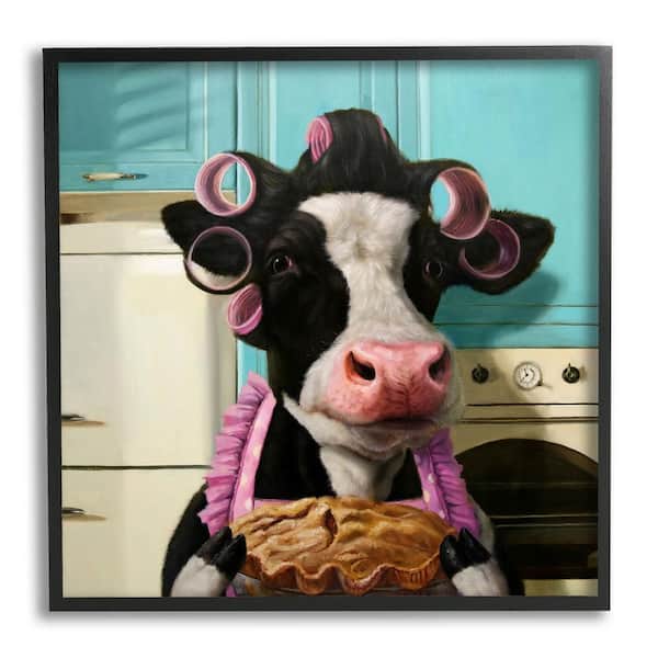 The Stupell Home Decor Collection Glamorous Farm Cow Baking Pie ...