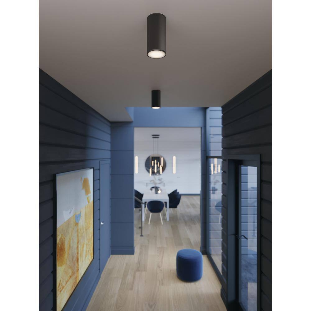 Everly Black Aluminum LED Outdoor Flush Mount Light