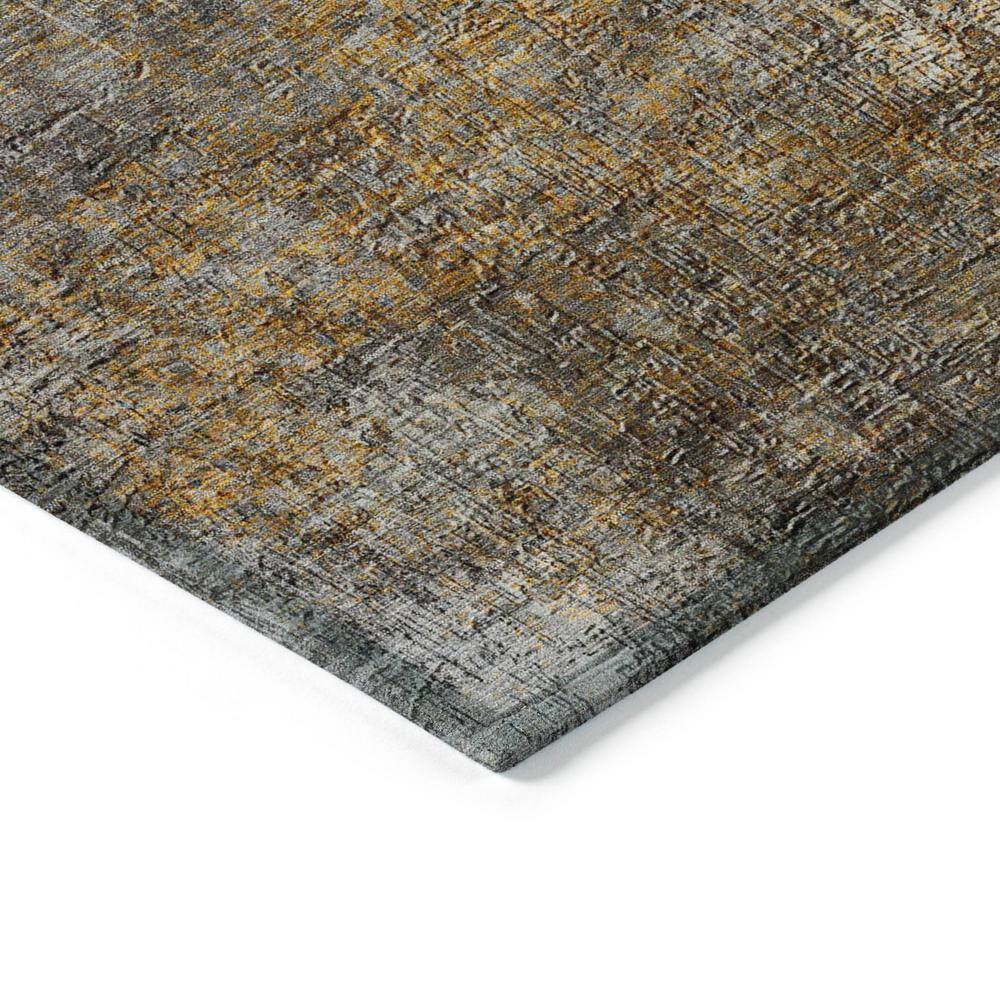 Gray and Gold Synthetic Flat Woven 8' x 10' Area Rug