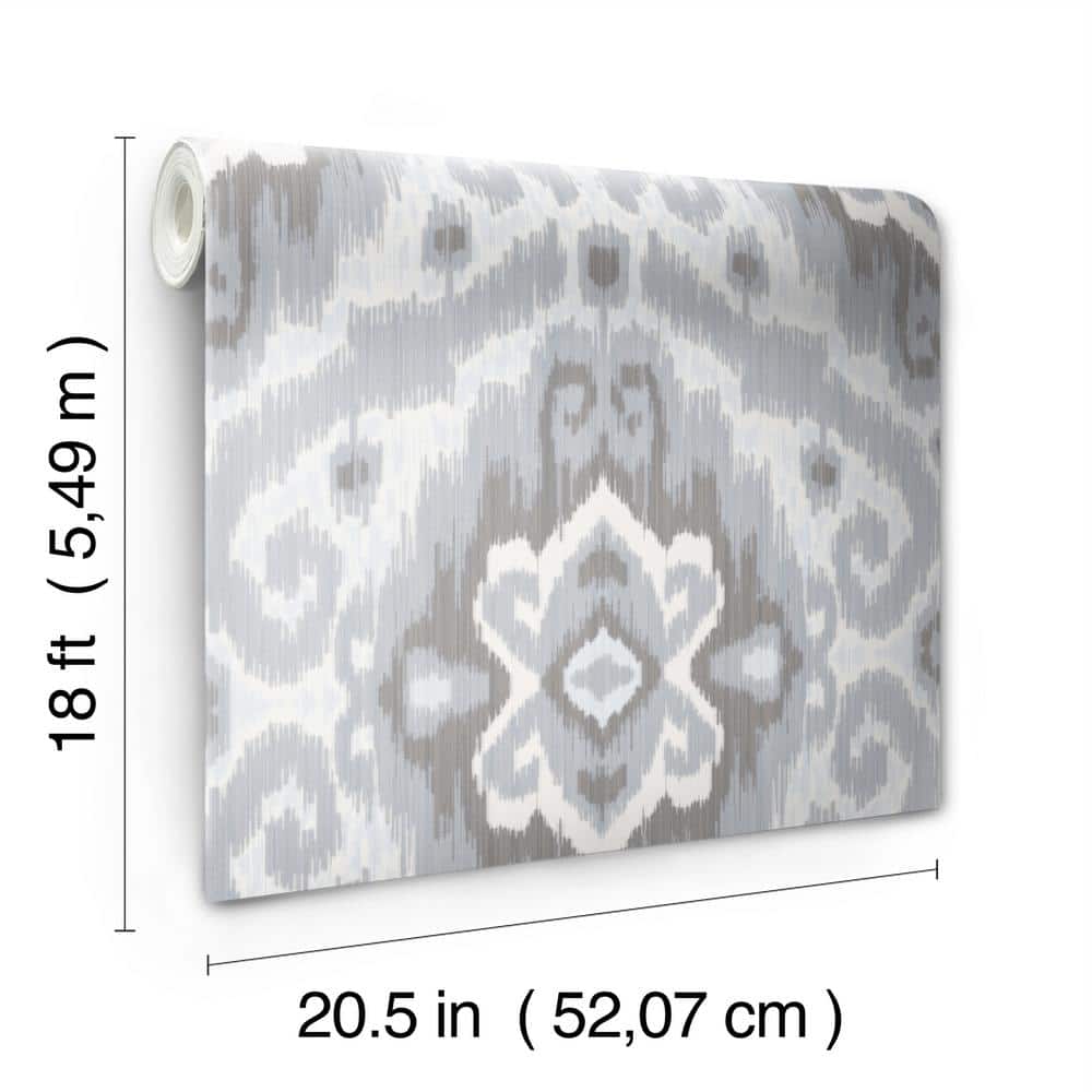 Grey Bohemian Ikat Self-Adhesive Removable Wallpaper Roll