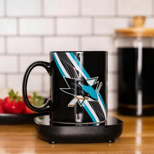NHL San Jose Sharks Single-Cup Black Coffee Mug with Mug Warmer for your Coffee Maker