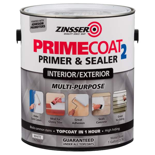 Zinsser PrimeCoat2 1 gal. White Water-Based Interior/Exterior Multi-Purpose Primer & Sealer